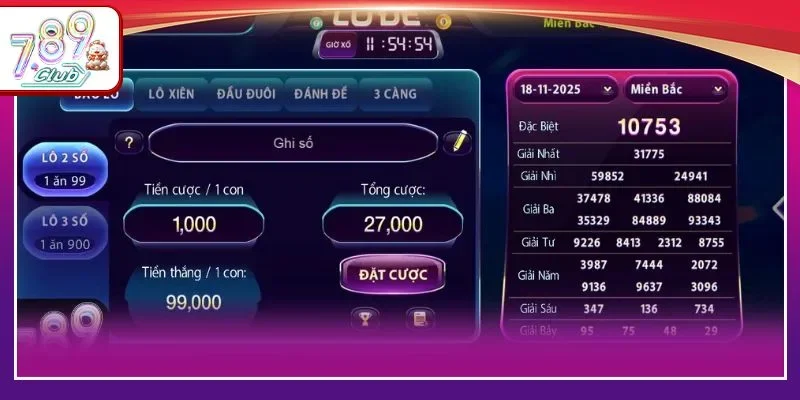 Các loại hình cược số siêu hấp dẫn tại cổng game 789Club.